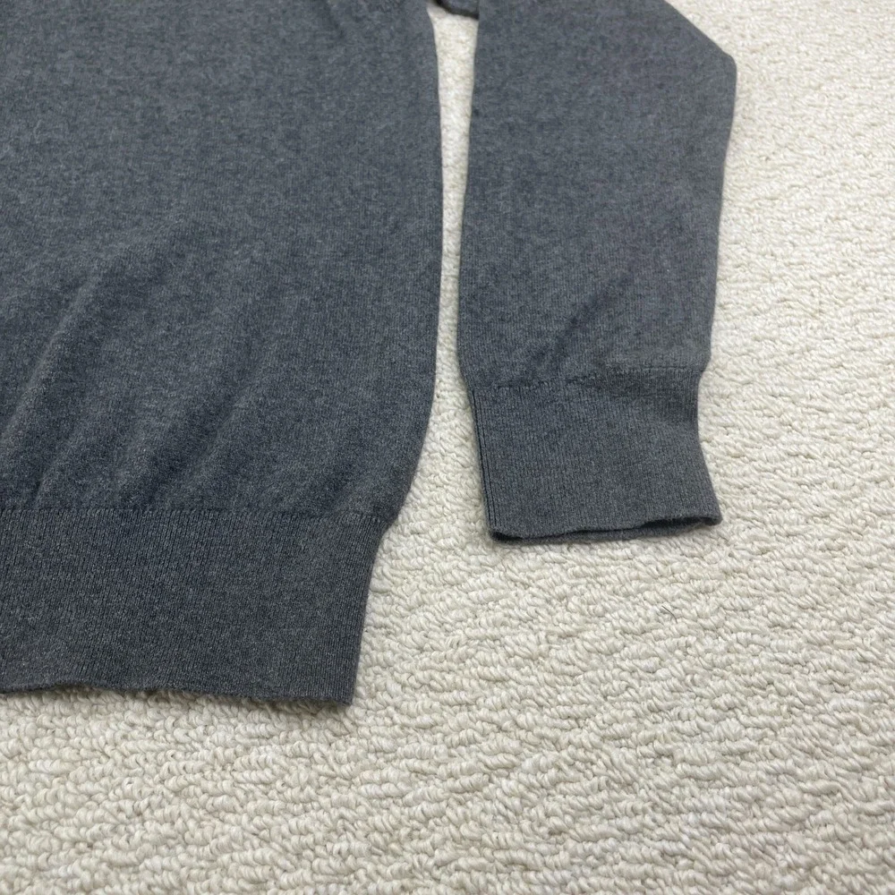 Banana Republic Men's Sweater L Gray‎ 1/4 Zip Cashmere Cotton Classic